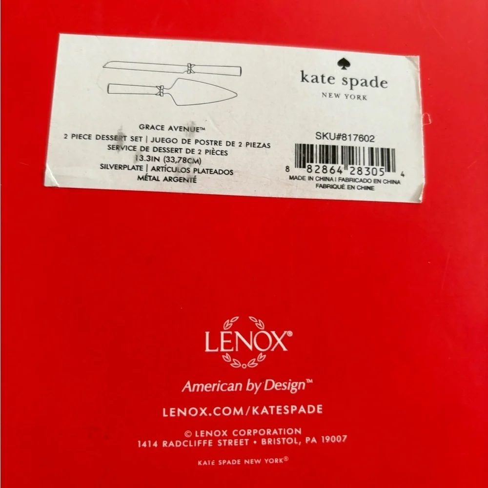 Kate Spade by Lenox Silver Cake Knife and Server
